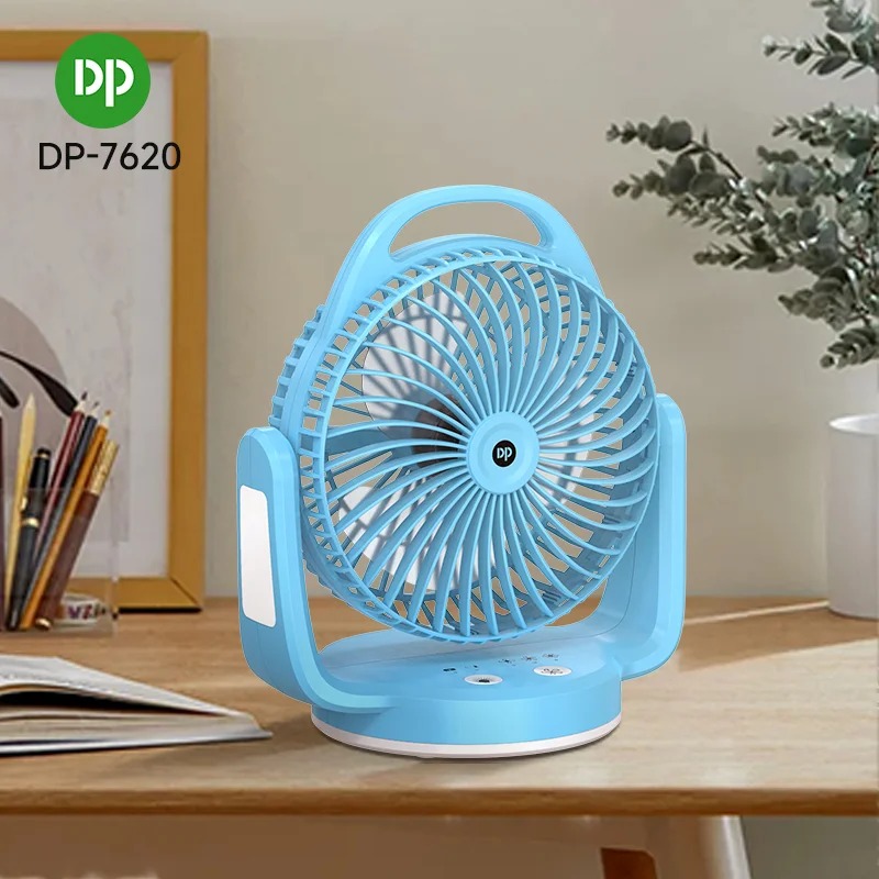 DP-7620 Rechargeable Desktop Fan with Light and Hook-0892